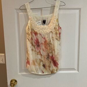 Wrapper Cream Smocked Ruffled Camisole
